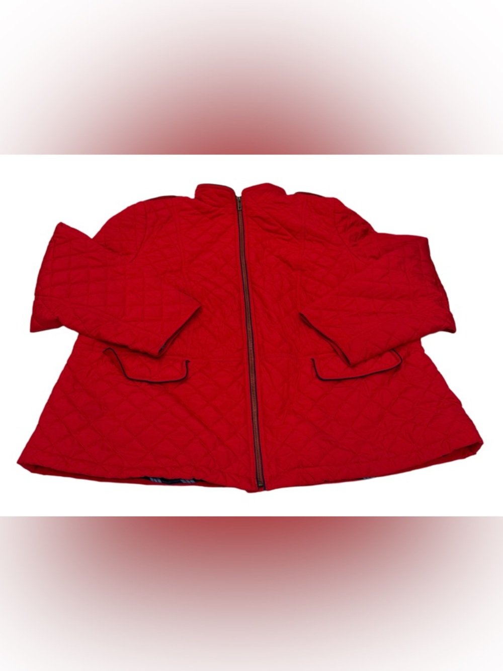 Talbots Plus‎ Quilted Full Zip  jacket lightweight Red Size 3X